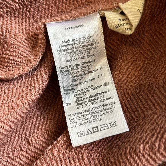 Madewell Puff-Sleeve Sweatshirt Tee Dusty Rose Size XXS - Picture 9 of 11